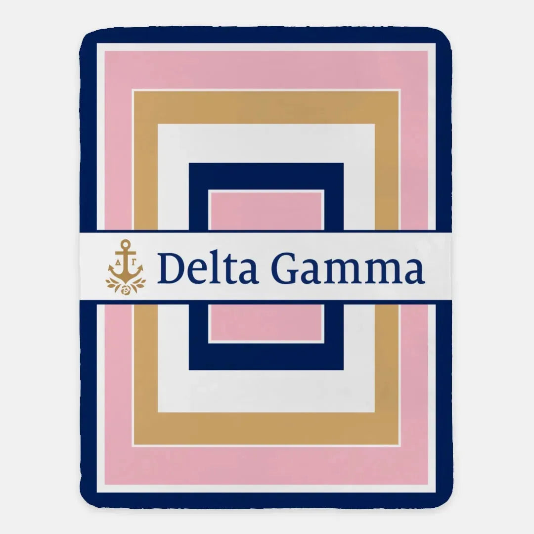 Delta Gamma XL 60x80 Sherpa Throw Blanket - Geo Throw Blankets