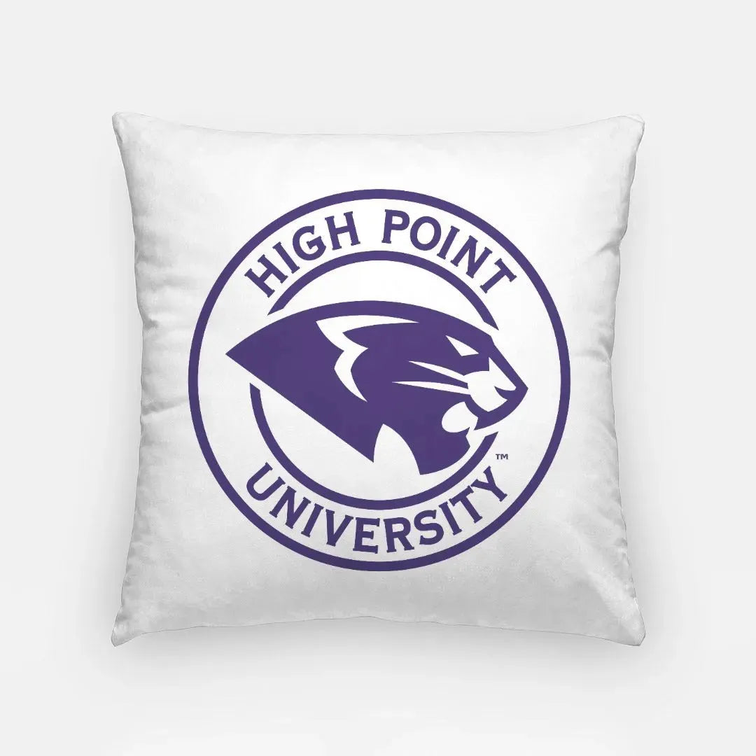 High Point University Panther Seal Pillow Cover 18" White Pillow Covers