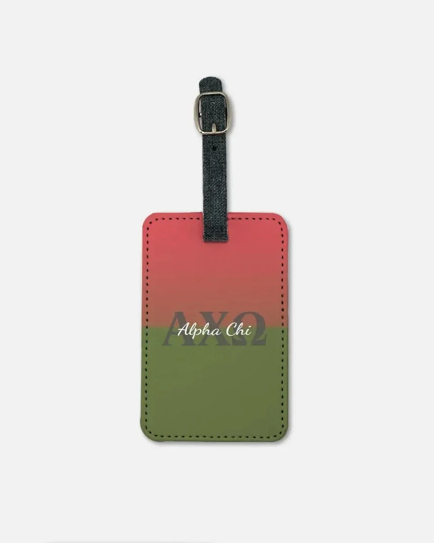 Alpha Chi Omega Luggage Tag (Set of 2) - Color Block Luggage Tags