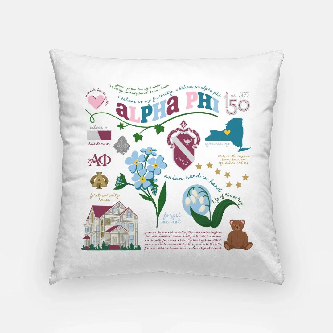Alpha Phi 150th Anniversary Pillow Cover Pillow Covers