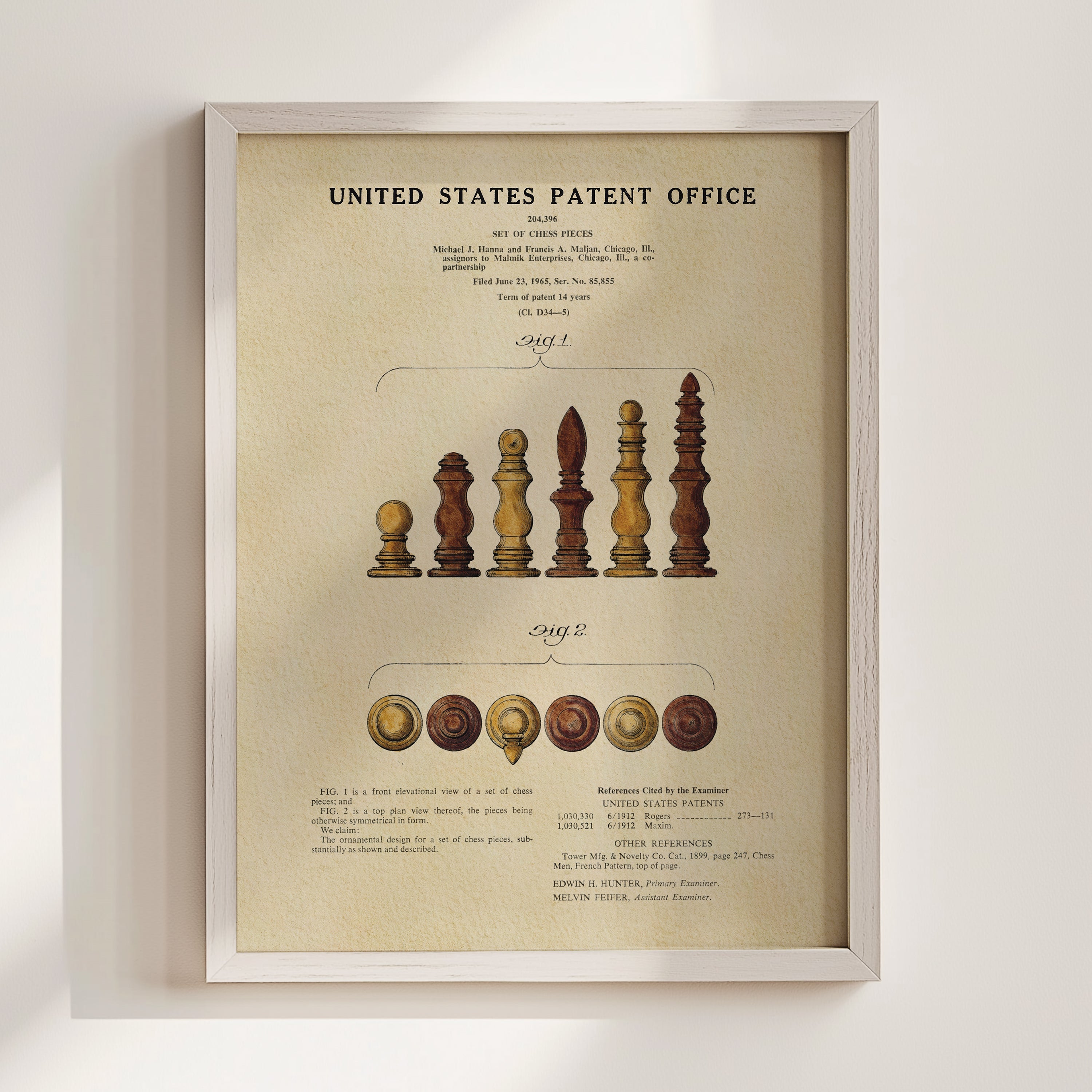 Chess Pieces US Patent Art Print