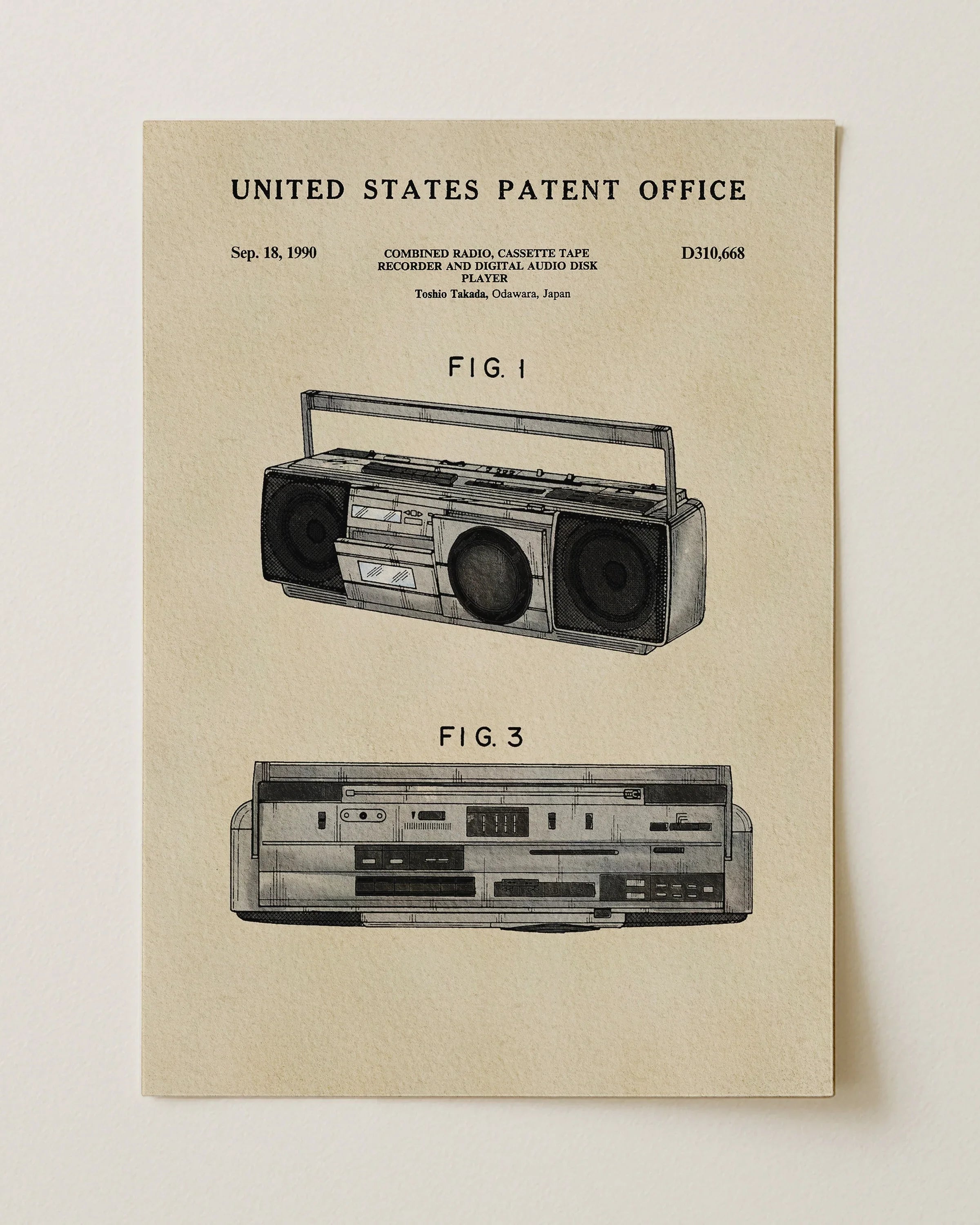 Boombox US Art Print | Dorm Decor for Guys | Music Themed Wall Art