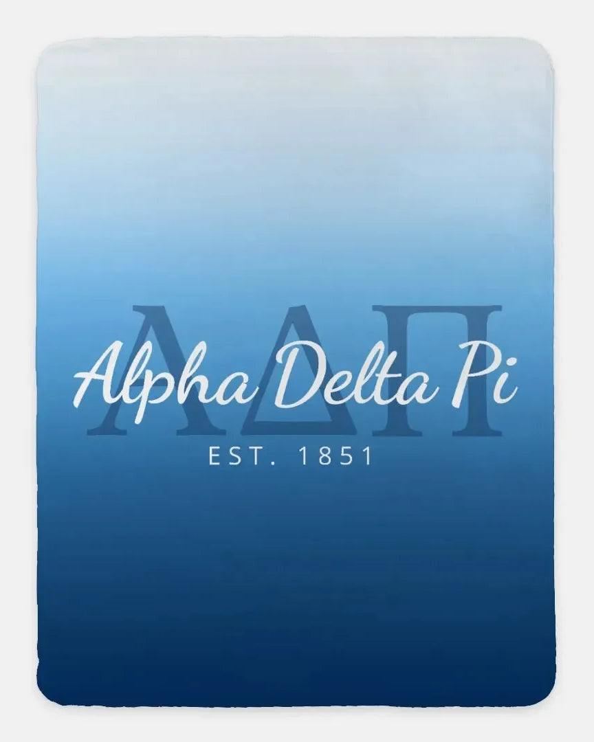Alpha Delta Pi XL 60x80 Sherpa Throw Blanket - Midnight Gradient Throw Blankets