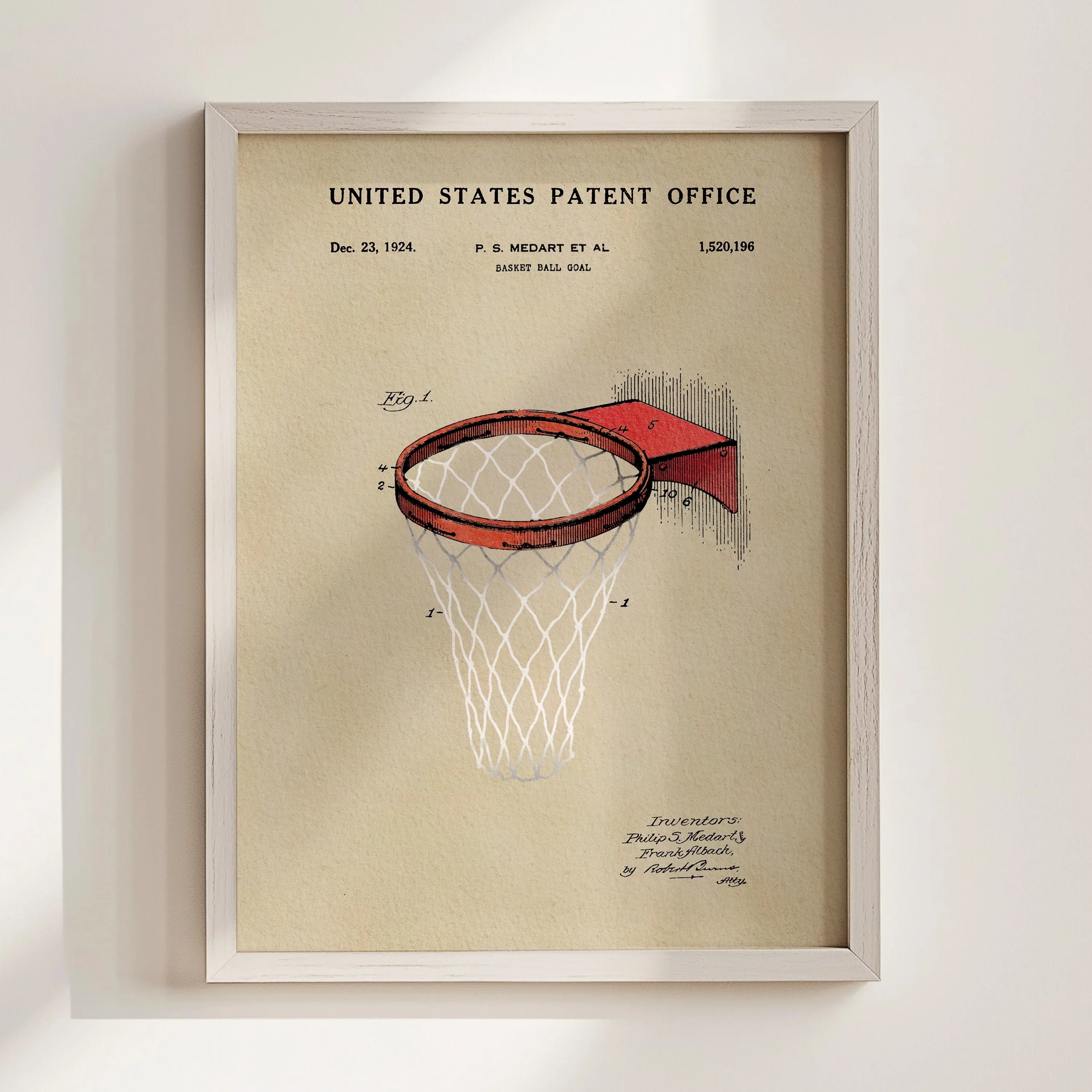 Basketball Hoop US Art Print | Guys Dorm Room Decor | Wall Art