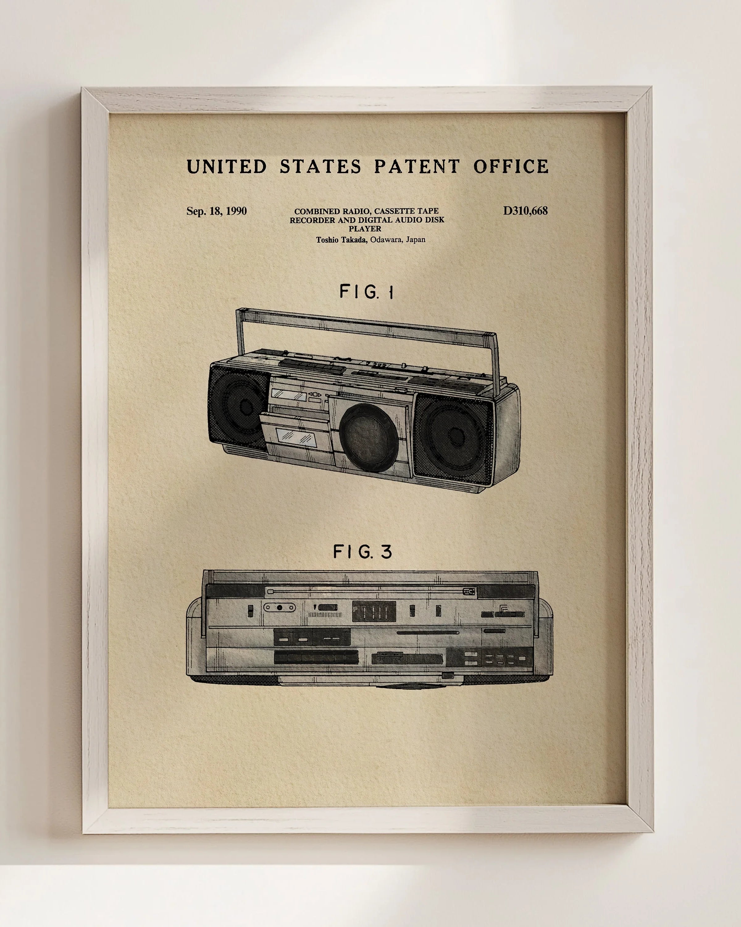 Boombox US Art Print | Dorm Decor for Guys | Music Themed Wall Art