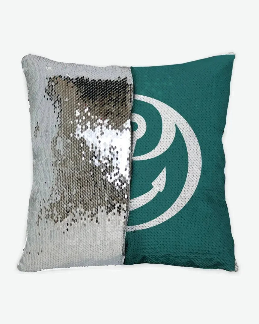 Alpha Sigma Tau Sequin Pillow Cover - Anchor Silver Pillow Covers