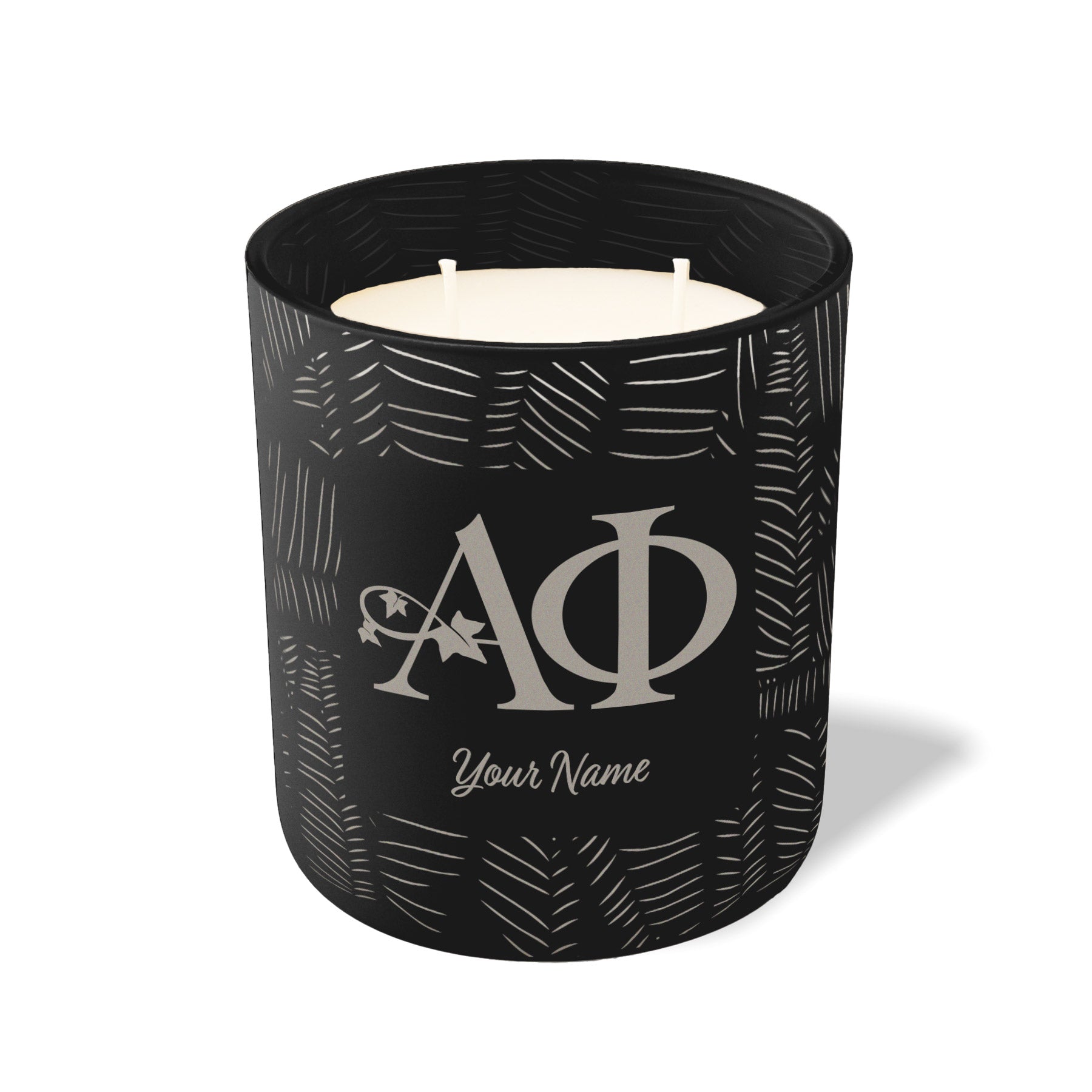 Personalized Alpha Phi Engraved Glow Candle 12 oz. - Abstract Collection