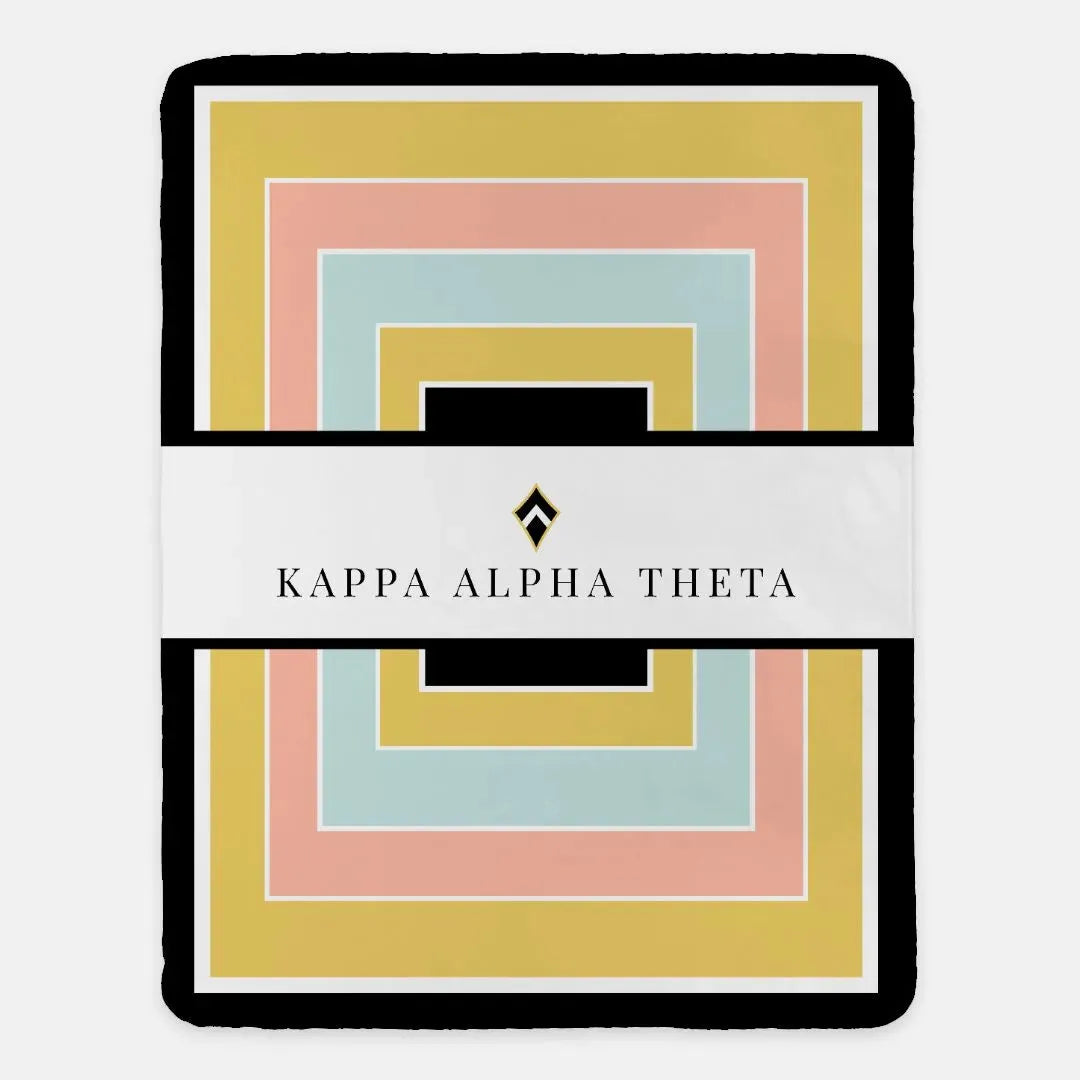 Kappa Alpha Theta XL 60x80 Sherpa Throw Blanket - Geo Throw Blankets