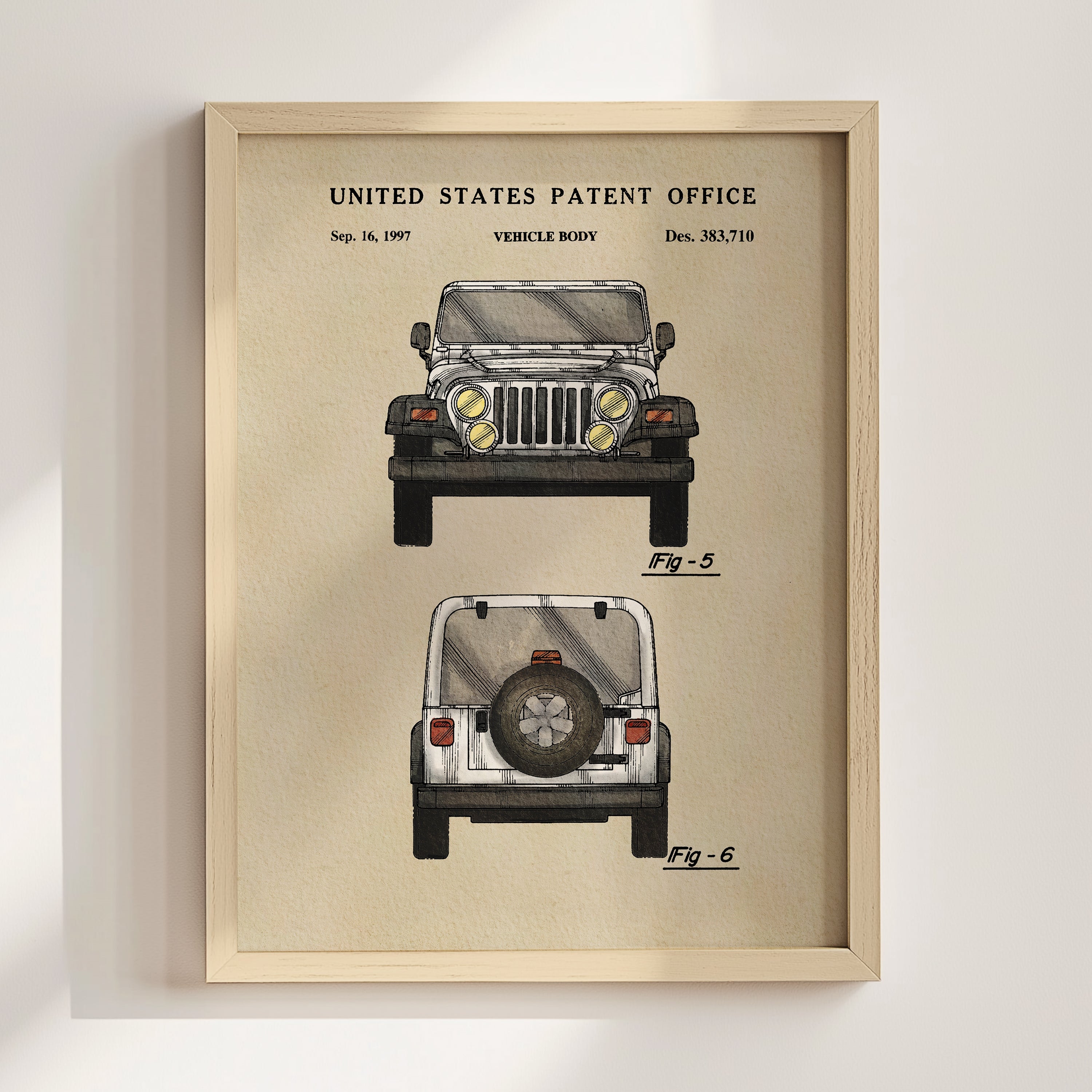 Jeep US Patent Art Print | Wall Art | Dorm Decor - Campus Greek Fit