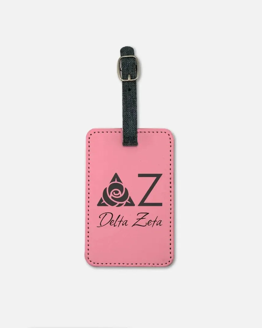 Delta Zeta Luggage Tag (Set of 2) - Pink Luggage Tags