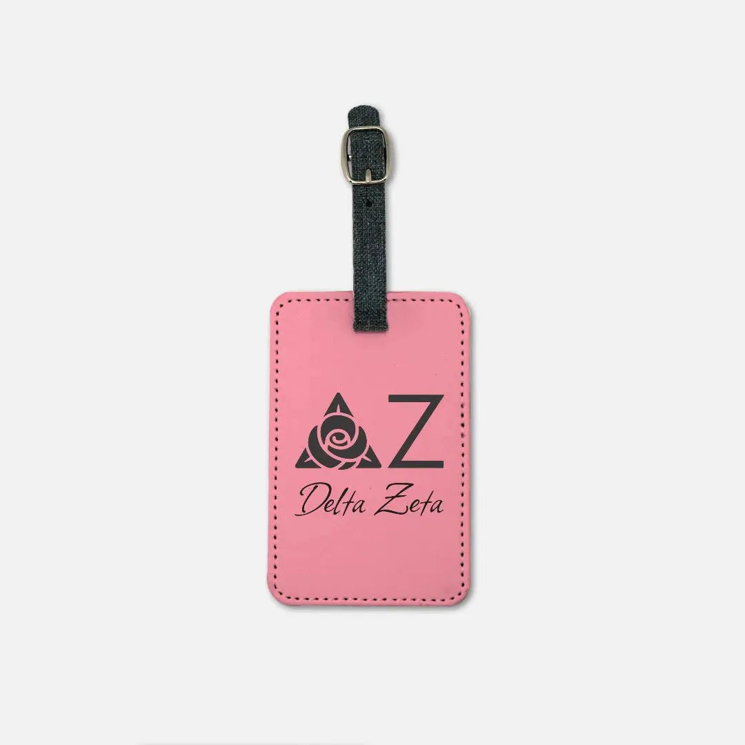 Delta Zeta Luggage Tag (Set of 2) - Pink Luggage Tags