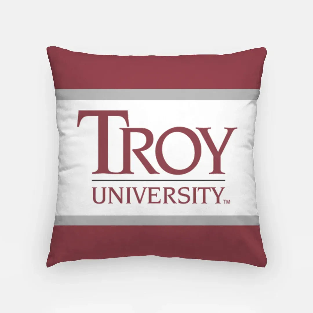 Troy University 18" Throw Pillow Cover - Traditional Stripes Pillow Covers