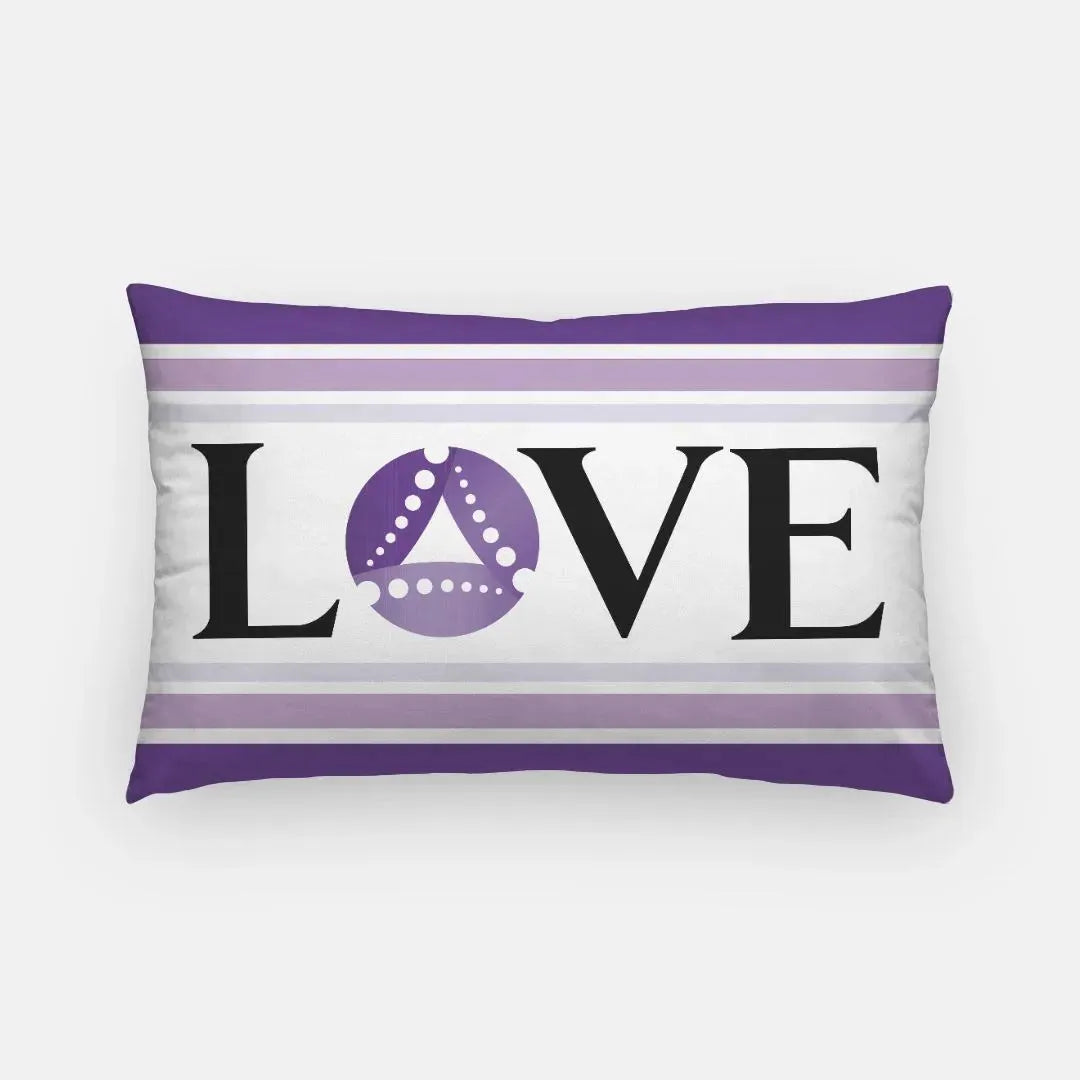 Delta Phi Epsilon Lumbar Throw Pillow Cover - LOVE Emblem Pillow Covers