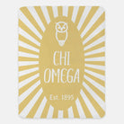 Chi Omega Straw XL 60x80 Sherpa Blanket - Starburst Straw Throw Blankets