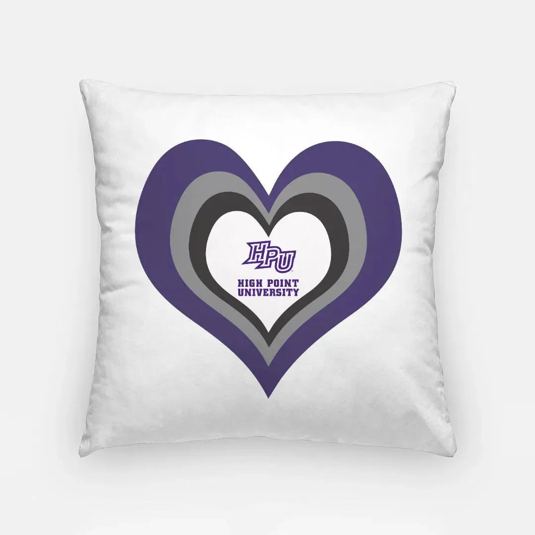 High Point University Heart Throw Pillow Cover 18" Pillow Covers