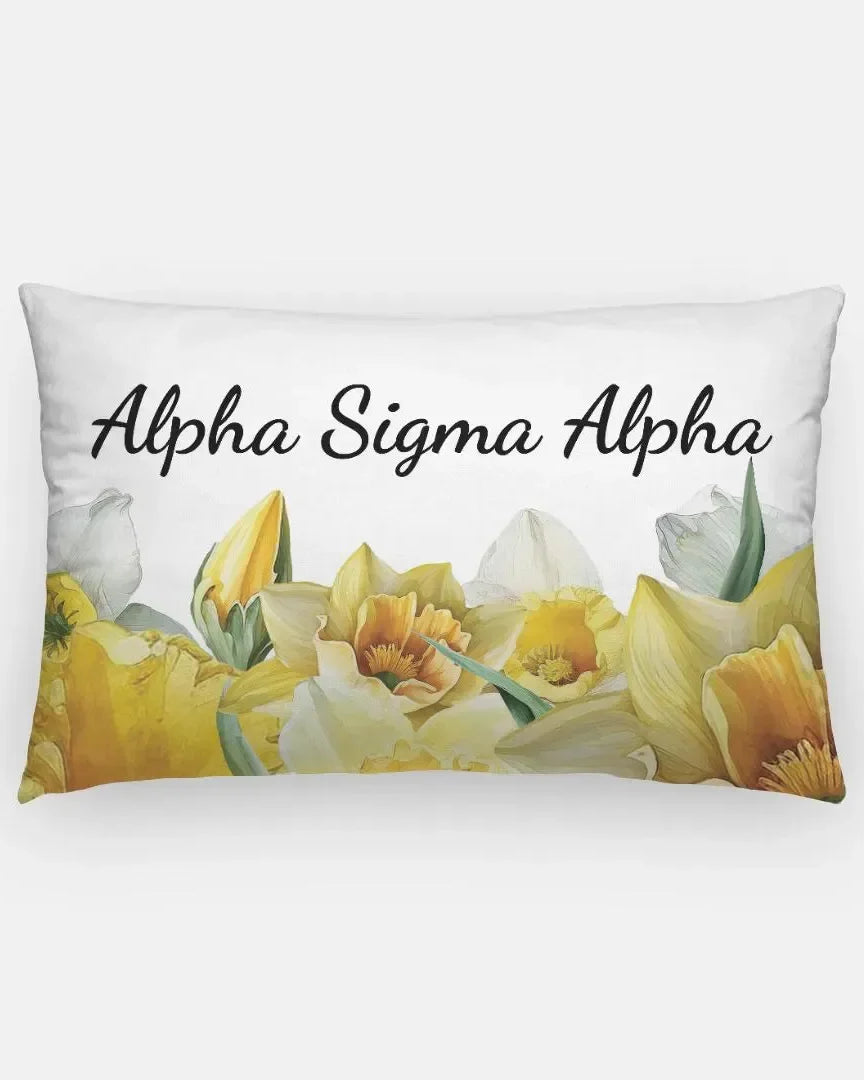 Alpha Sigma Alpha Lumbar Throw Pillow Cover - Narcissus Pillow Covers