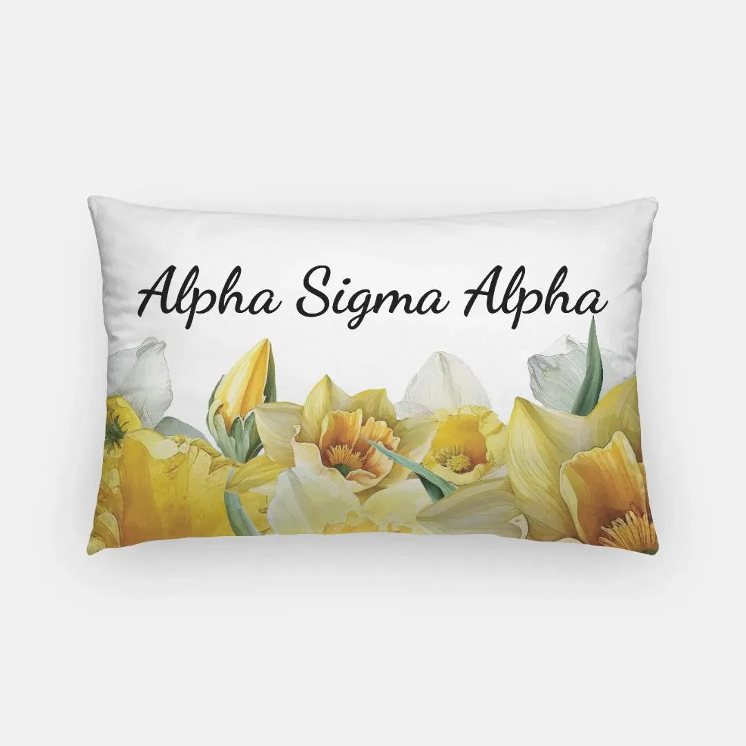 Alpha Sigma Alpha Lumbar Throw Pillow Cover - Narcissus Pillow Covers