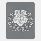 Chi Omega XL 60x80 Sherpa Blanket - Gray Coat of Arms Throw Blankets