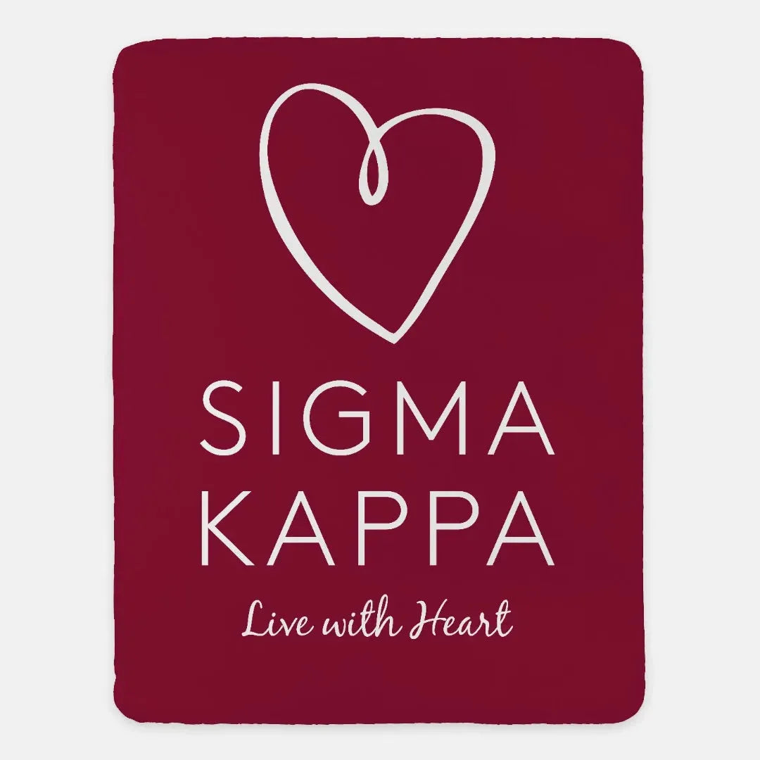 Sigma Kappa XL 60x80 Sherpa Throw Blanket - Maroon Throw Blankets