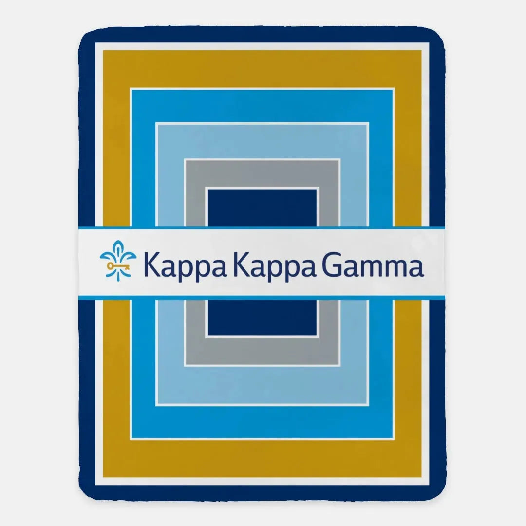 Kappa Kappa Gamma Sherpa Blanket - Layered Colors 60"x80" Throw Blankets