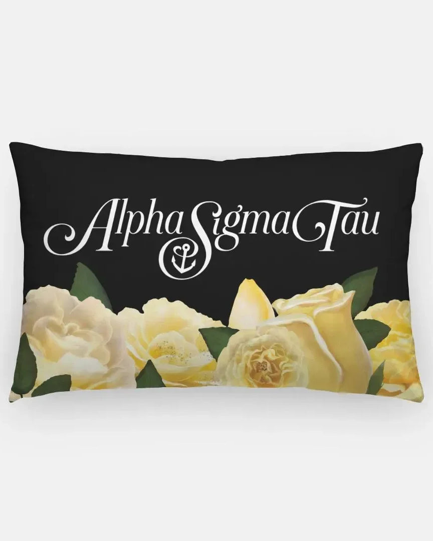 Alpha Sigma Tau Lumbar Pillow Cover - Bold Roses Pillow Covers
