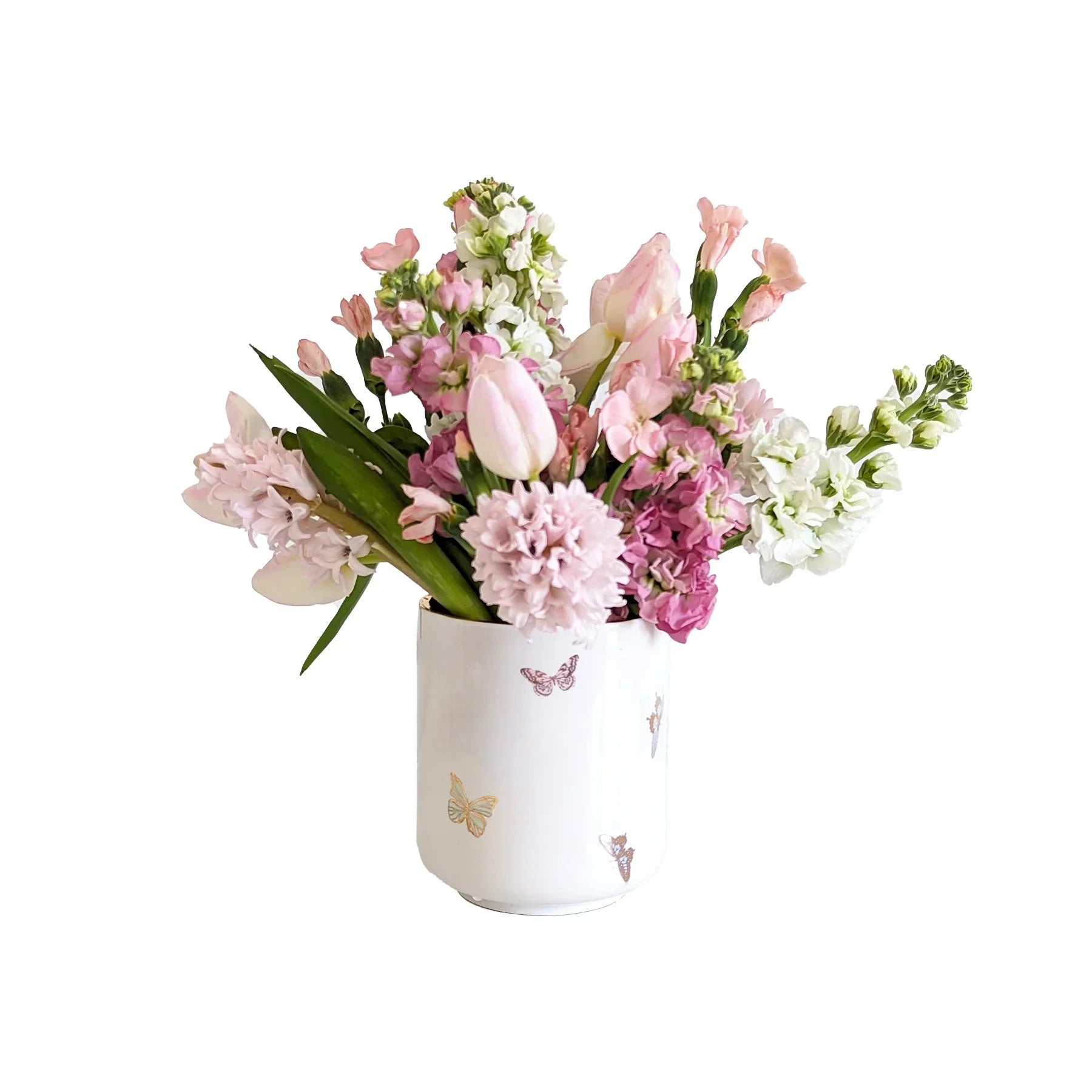 Gilded Butterflies Small Vase with Gold Accent | Dorm Accessories