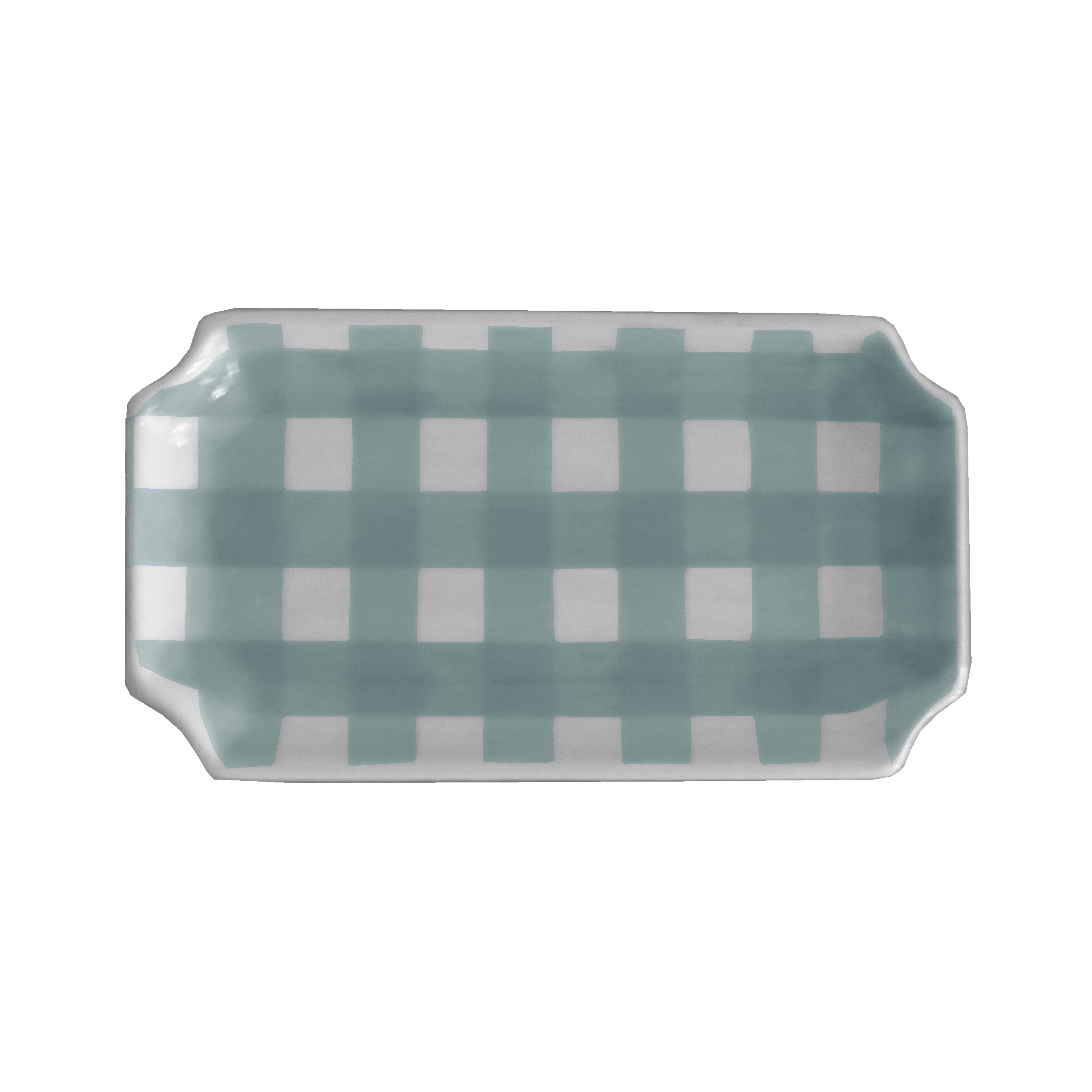 Pastel Gingham Decorative Tray – Dorm Room Accent & Desk Organizer