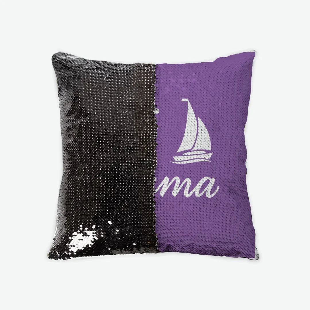 Tri Sigma Sequin Pillow Cover - Script