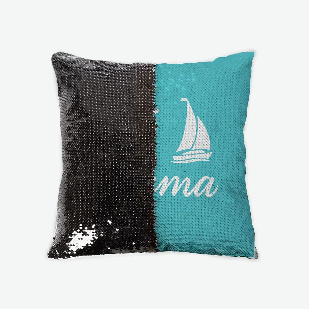 Tri Sigma Sequin Pillow Cover - Script