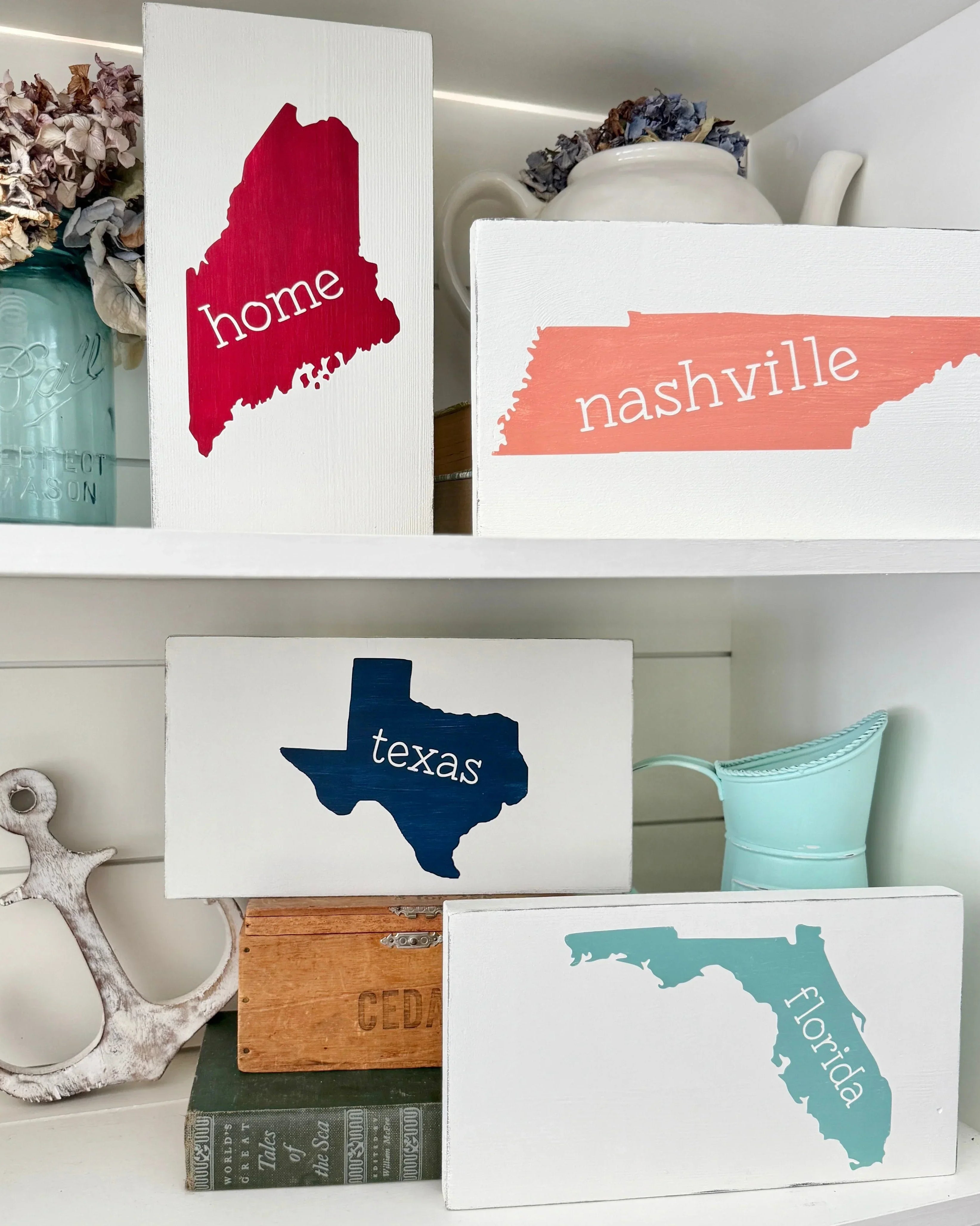 Personalized Home State Wood Sign | Dorm Decor