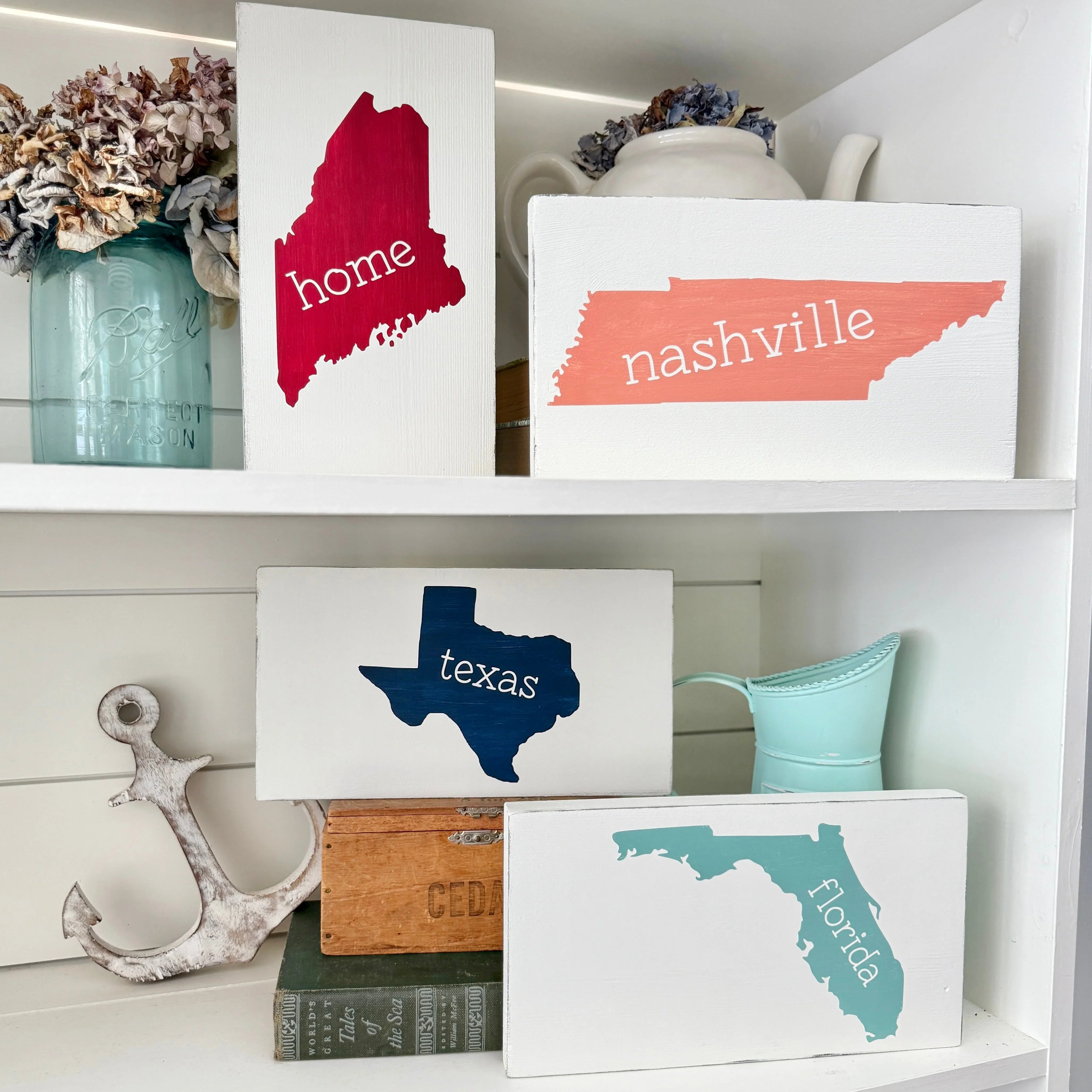 Personalized Home State Wood Sign | Dorm Decor