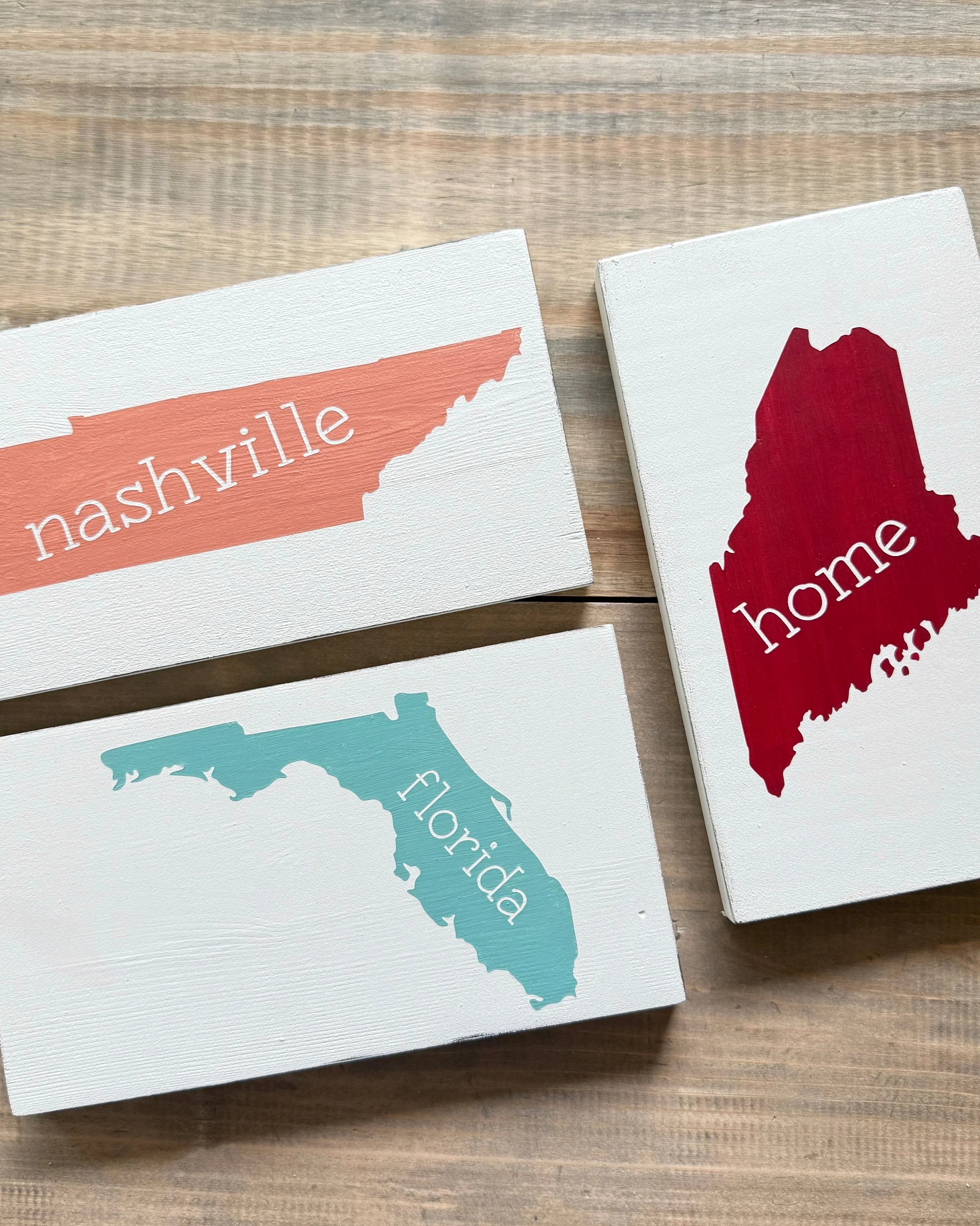 Personalized Home State Wood Sign | Dorm Decor