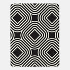 Geometric Black and White XL 60x80 Sherpa Blanket Throw Blankets