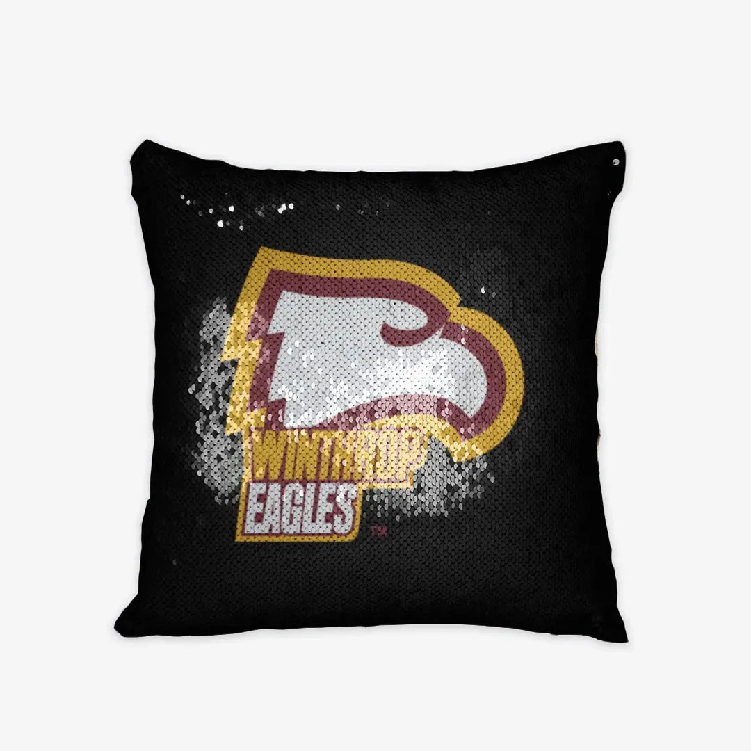 Winthrop University Sequin Throw Pillow Cover - Eagle Pillow Covers