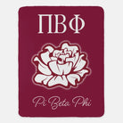 Pi Beta Phi XL 60x80 Sherpa Throw Blanket - Bold Carnation Throw Blankets