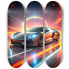 Sports Car Hyperwave 3-Panel Series Skateboard Deck Triptych Skateboard Deck