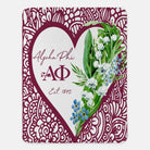 Alpha Phi XL 60x80 Sherpa Throw Blanket - Lily Mandala Throw Blankets