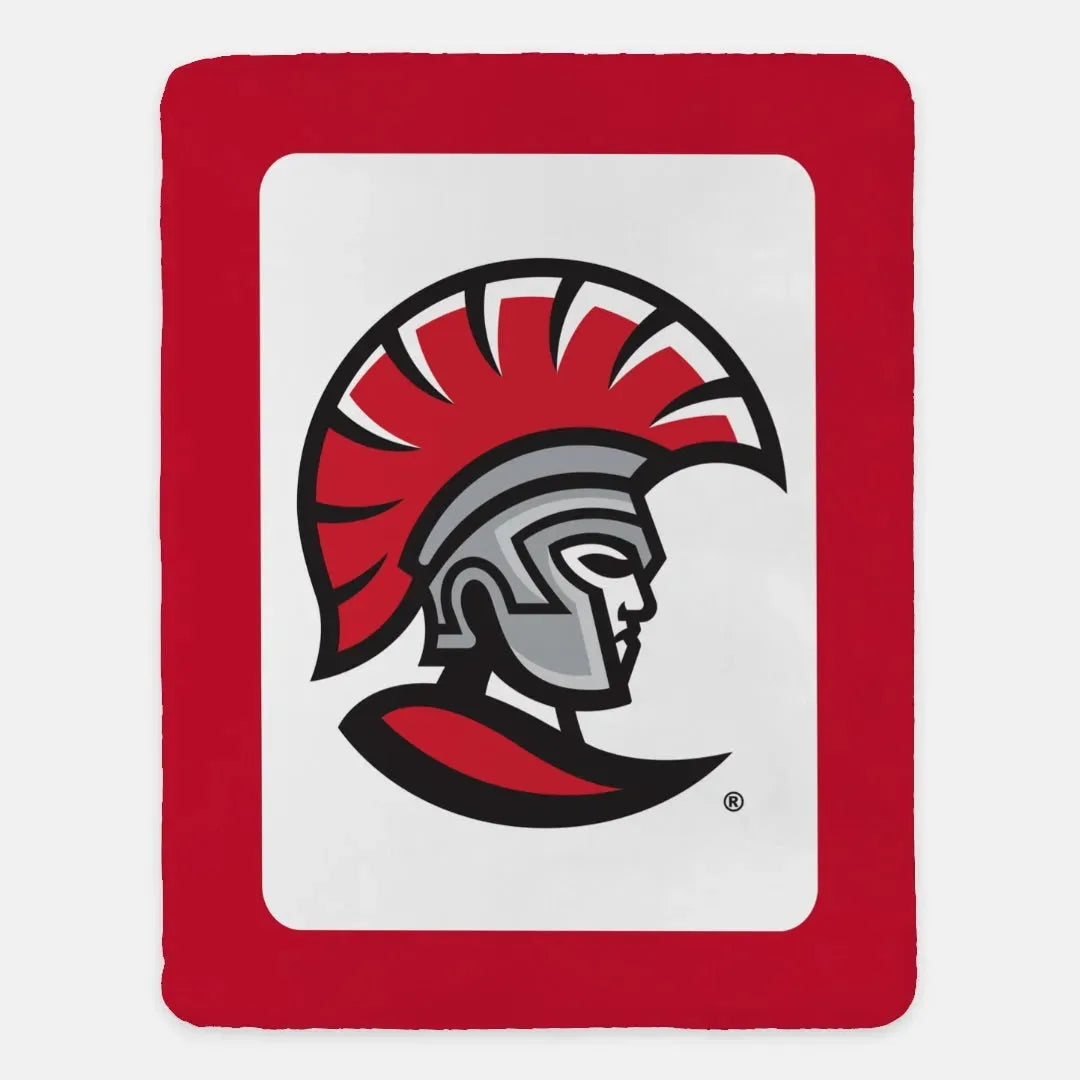 University of Tampa XL 60x80 Sherpa Blanket - Spartan Red Band Throw Blankets