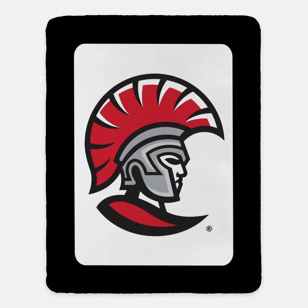 University of Tampa XL 60x80 Sherpa Blanket - Spartan Black Band Throw Blankets