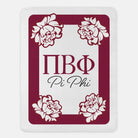 Pi Beta Phi Sherpa Blanket XL 60x80 - Carnation Frame Throw Blankets