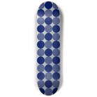 Geo Circles - Silver & Blue Skateboard Deck Skateboard Deck