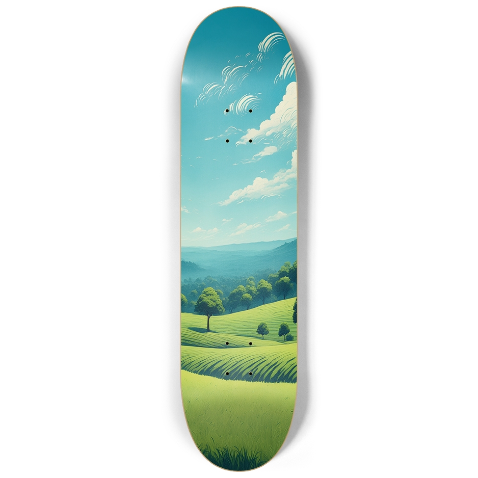 Green Fields Vivid Landscape Skateboard Deck Skateboard Deck
