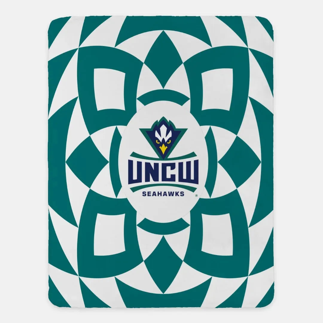University of Wilmington North Carolina Blanket - Teal Tribal - 60" x 80" Throw Blankets