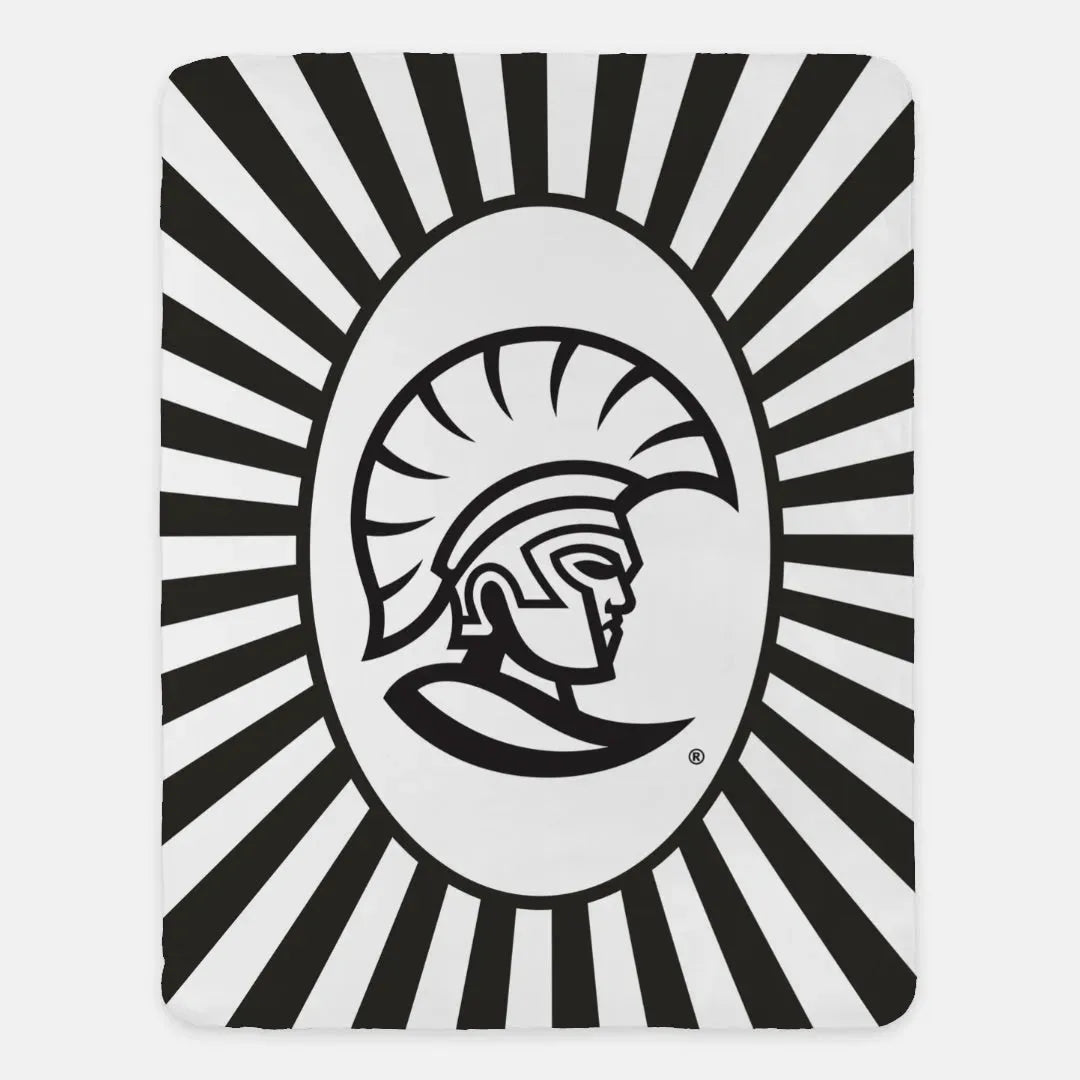 University of Tampa XL 60x80 Sherpa Blanket - Black Starburst Throw Blankets