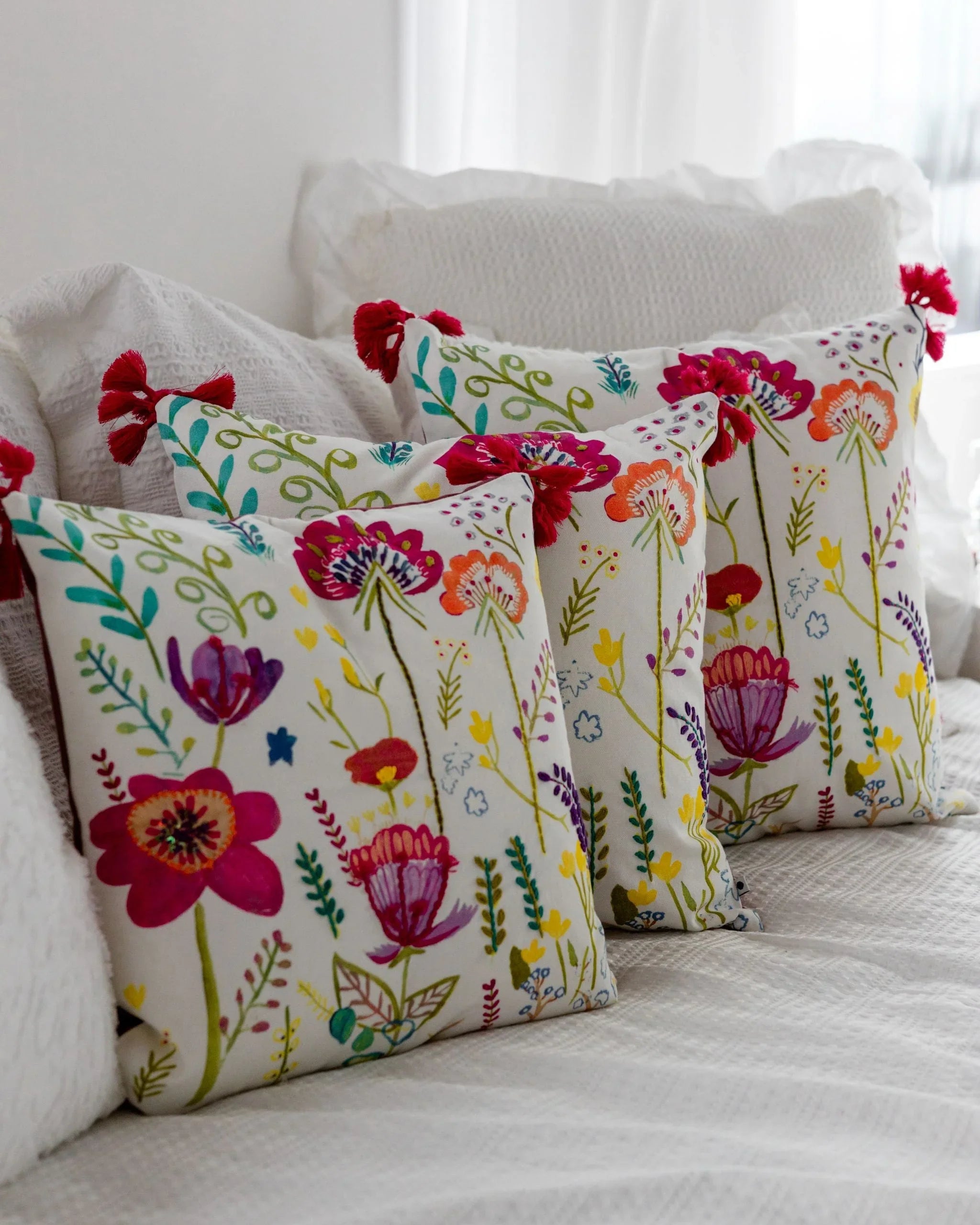 Blossom Embroidered Cushion Cover | Dorm Decor
