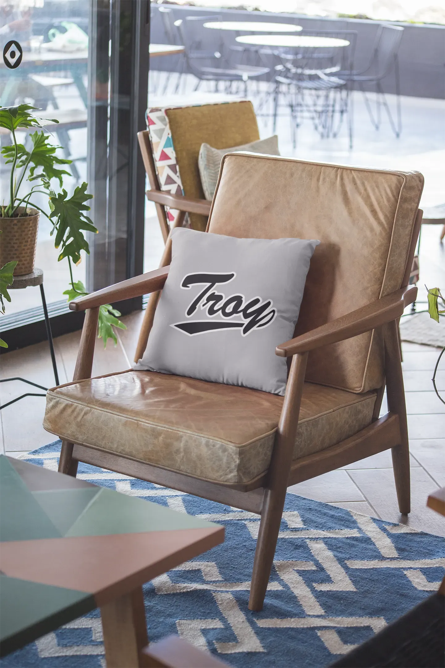 Troy University 18" Gray Throw Pillow Cover - Black Script Pillow Covers