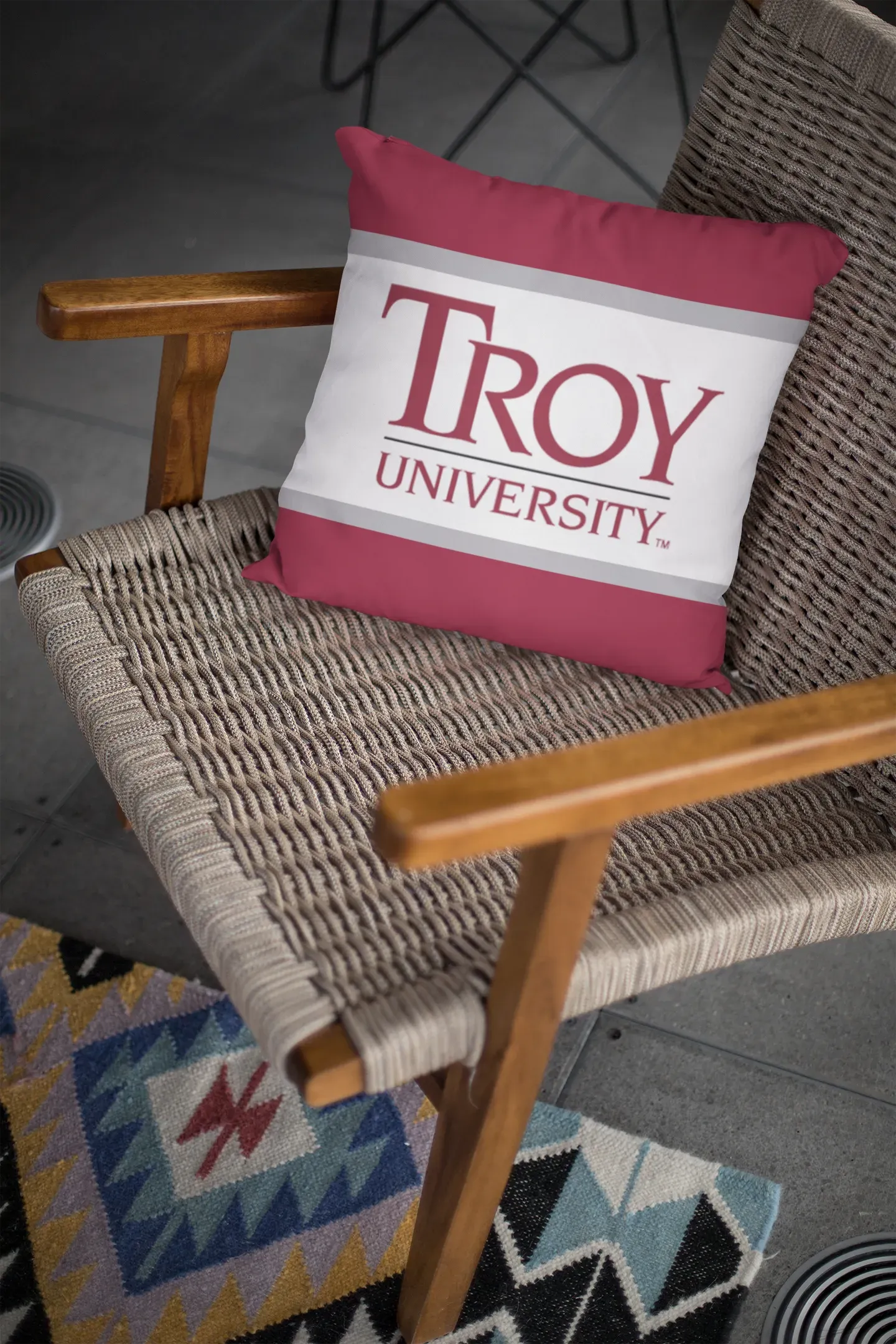 Troy University 18" Throw Pillow Cover - Traditional Stripes Pillow Covers