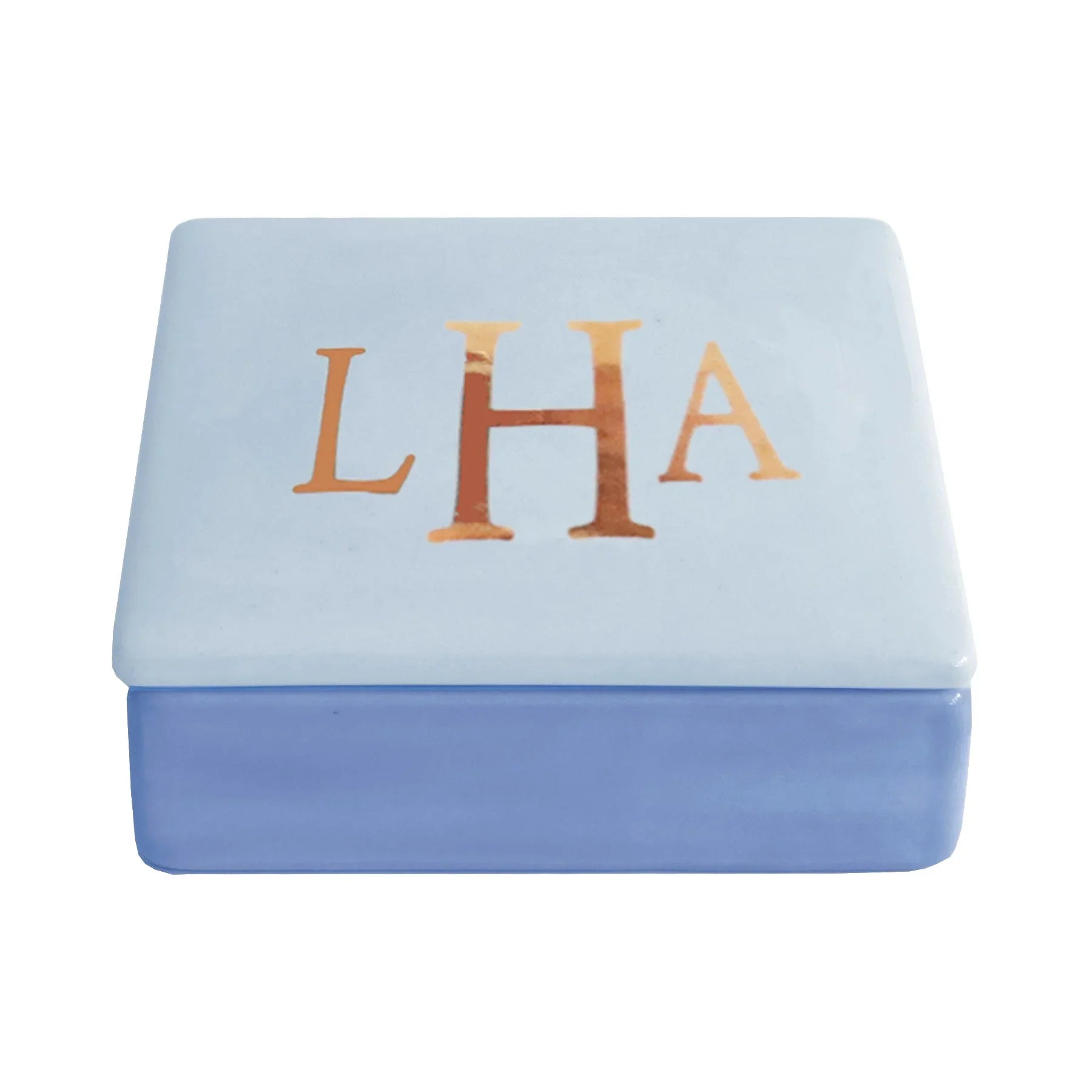Personalized Classic Gold Monogram Two-Tone Box | College Gifts
