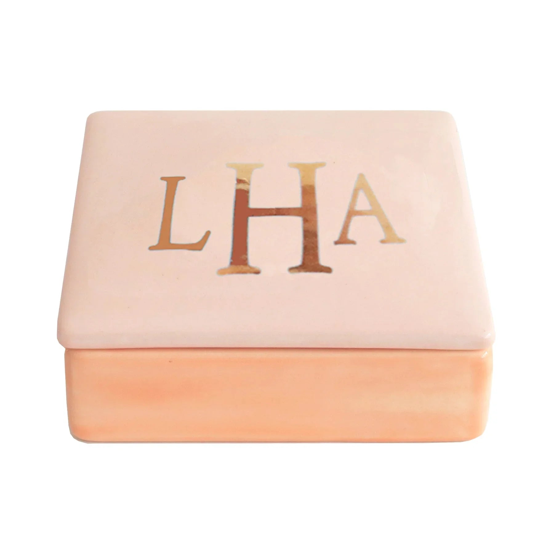 Personalized Classic Gold Monogram Two-Tone Box | College Gifts