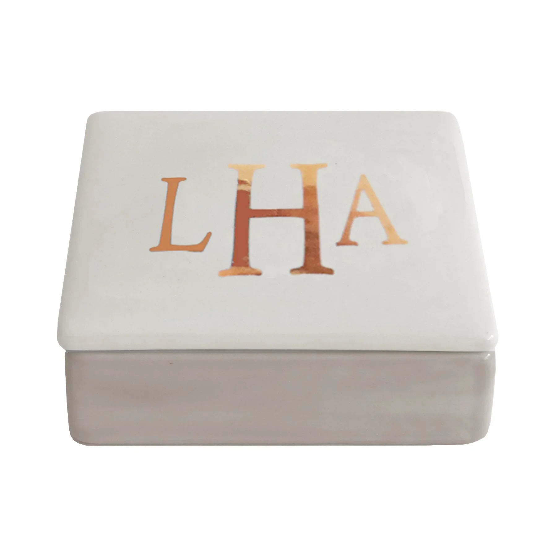 Personalized Classic Gold Monogram Two-Tone Box | College Gifts
